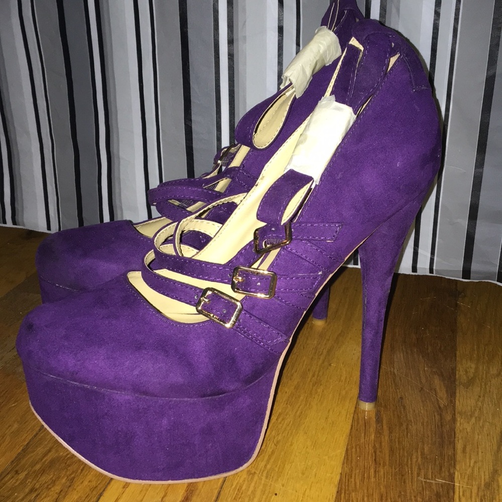 High Platform Purple Suede Heel (never worn)